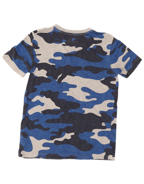 Eddie Bauer Boys T-Shirt Top 14-15 Years Large Blue Camouflage Cotton