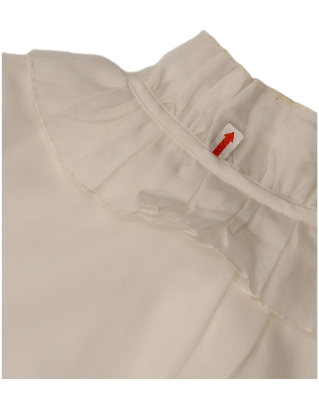 VINTAGE Γυναικείο πουκάμισο με βολάν μπλούζα UK 16 Large Λευκό