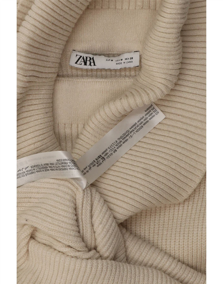 Zara Γυναικείο Jumper Φόρεμα UK 14 Medium Beige Viscose