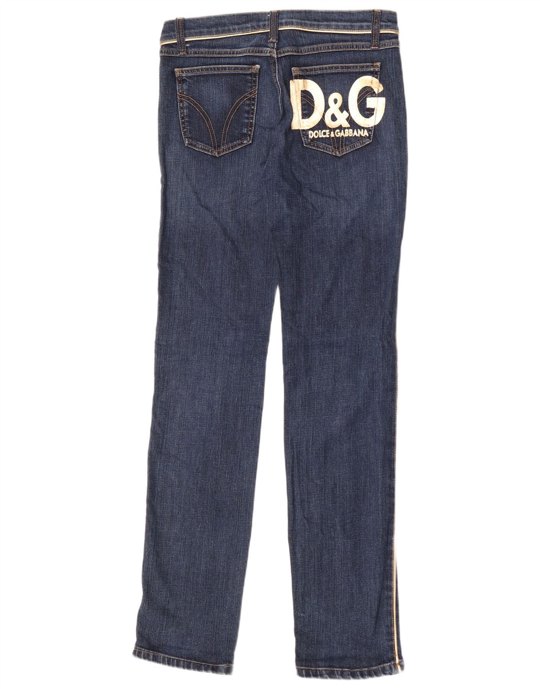 Dolce & Gabbana Γυναικεία γραφικά Slim Jeans IT 42 Medium W28 L34 Navy Blue