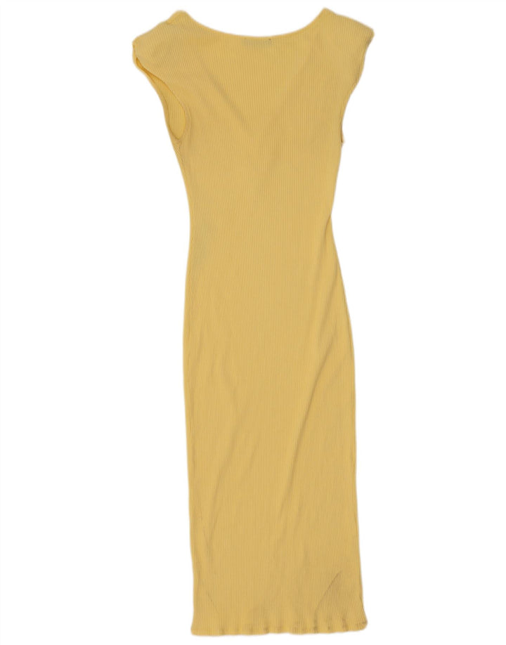 Zara Γυναικείο Maxi Φόρεμα UK 12 Medium Yellow