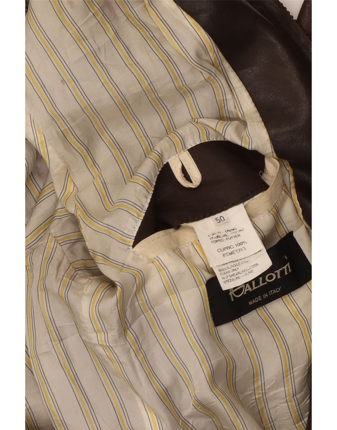 GALLOTTI Ανδρικό Bomber Δερμάτινο Μπουφάν IT 50 Large Brown Δερμάτινο