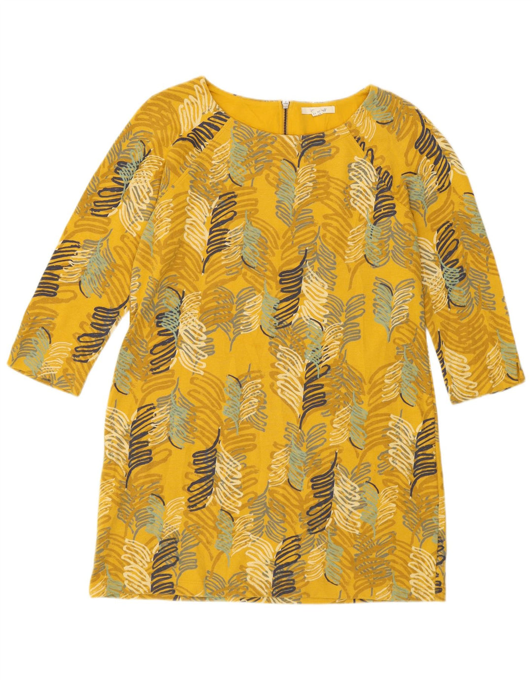 White Stuff Γυναικείο φόρεμα 3/4 Sleeve Shift UK 14 Medium Yellow Floral