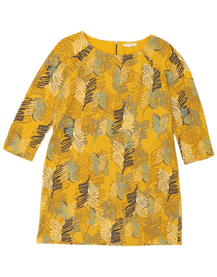 White Stuff Γυναικείο φόρεμα 3/4 Sleeve Shift UK 14 Medium Yellow Floral