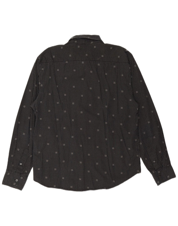 TOM TAILOR Ανδρικό πουκάμισο XL Μαύρο Βαμβακερό με ρίγες