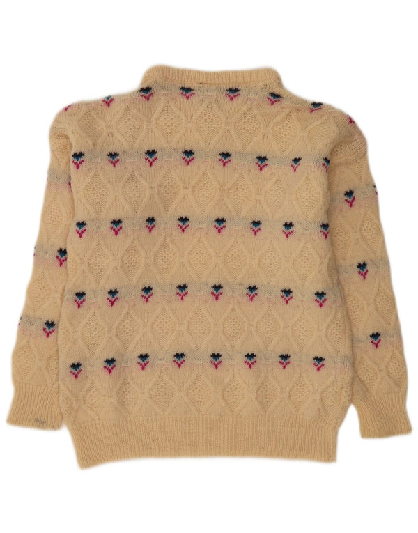 WALBUSCH Womens Turtle Neck Jumper Sweater UK 16 Large Beige Fair Isle