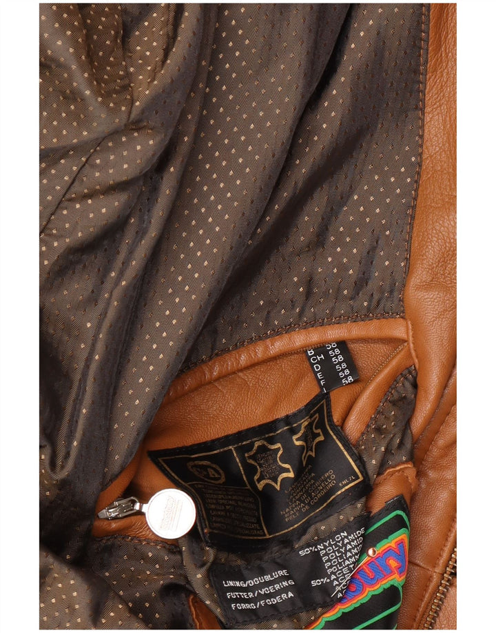 WESTBURY Ανδρικό Δερμάτινο Μπουφάν EU 58 2XL Καφέ Δερμάτινο