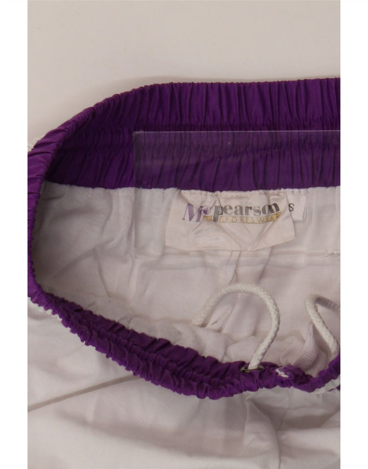 Vintage γυναικεία αθλητική φόρμα παντελόνι Joggers UK 8 Small White Geometric