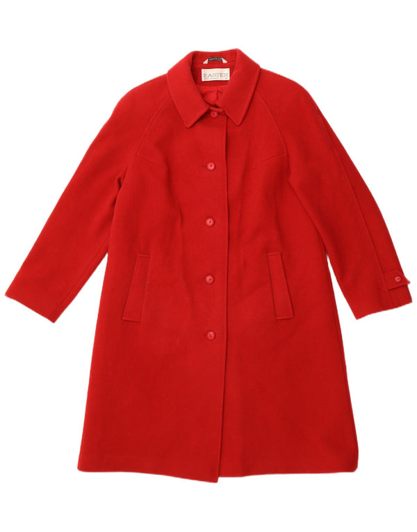 EASTEX Womens Overcoat UK 14 Large Red Wool