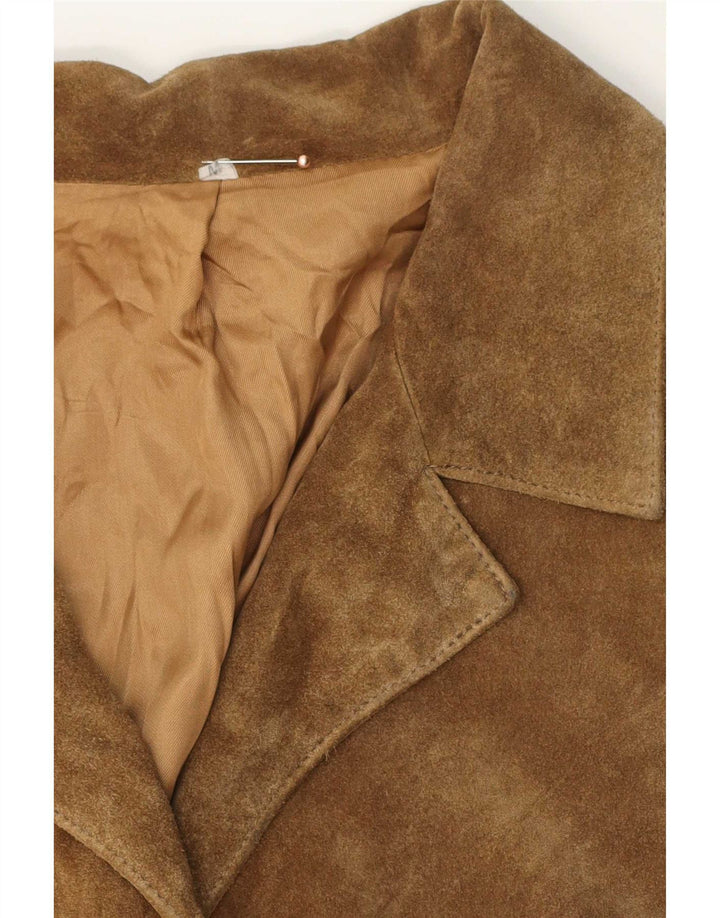 Vintage Γυναικείο Loose Fit Suede Jacket UK 14 Medium Brown