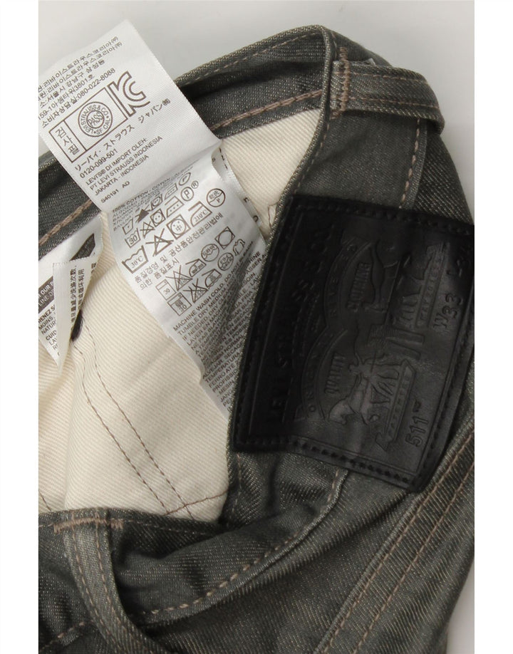 Levi's Mens 511 Slim Jeans W33 L34 Γκρι βαμβακερό
