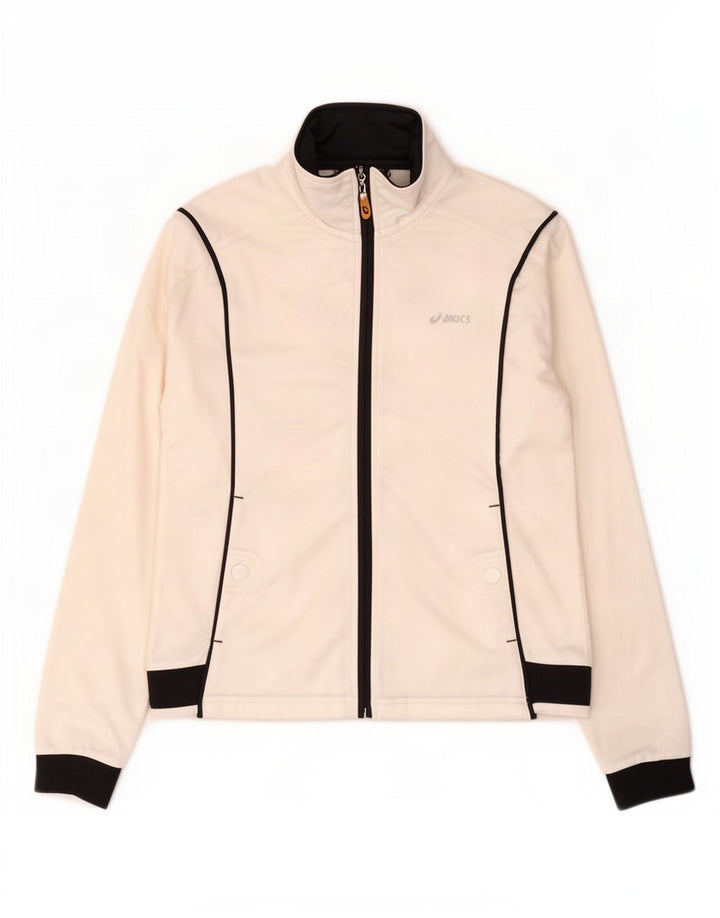 Γυναικεία αθλητική φόρμα Asics Top Jacket UK 14 Medium Off White Colourblock