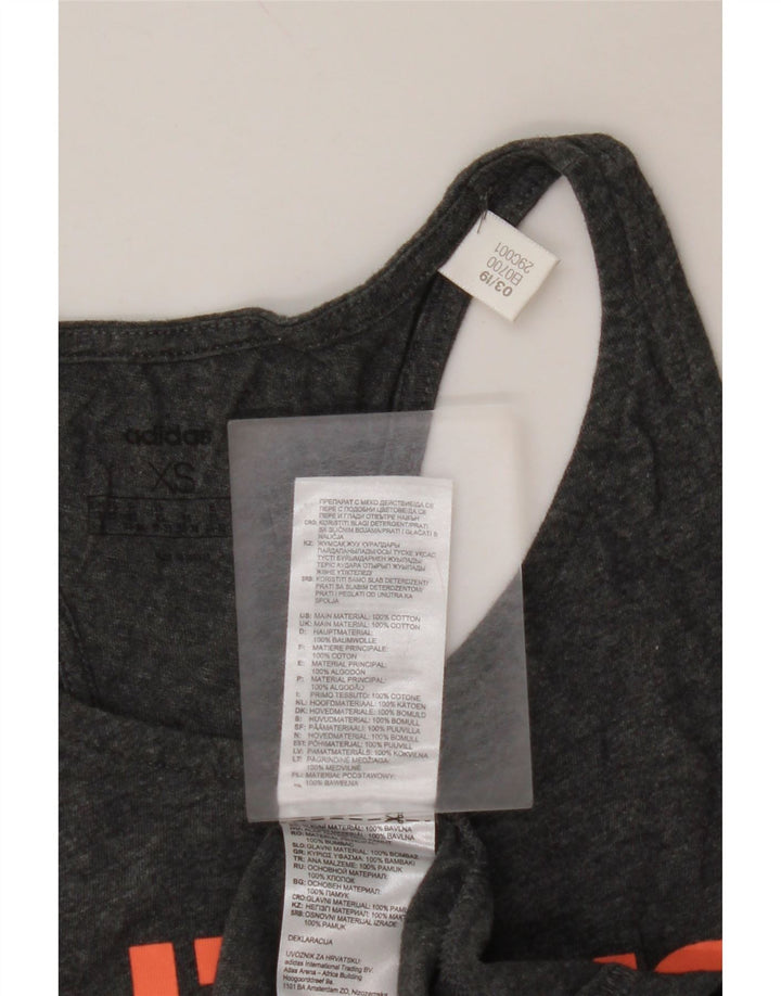 Γυναικείο γραφικό γιλέκο ADIDAS UK 4/6 XS Γκρι βαμβακερό