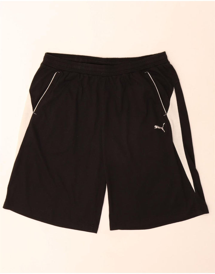 Ανδρικό αθλητικό σορτς Puma σε μεγάλο μαύρο χρώμα από πολυεστέρα