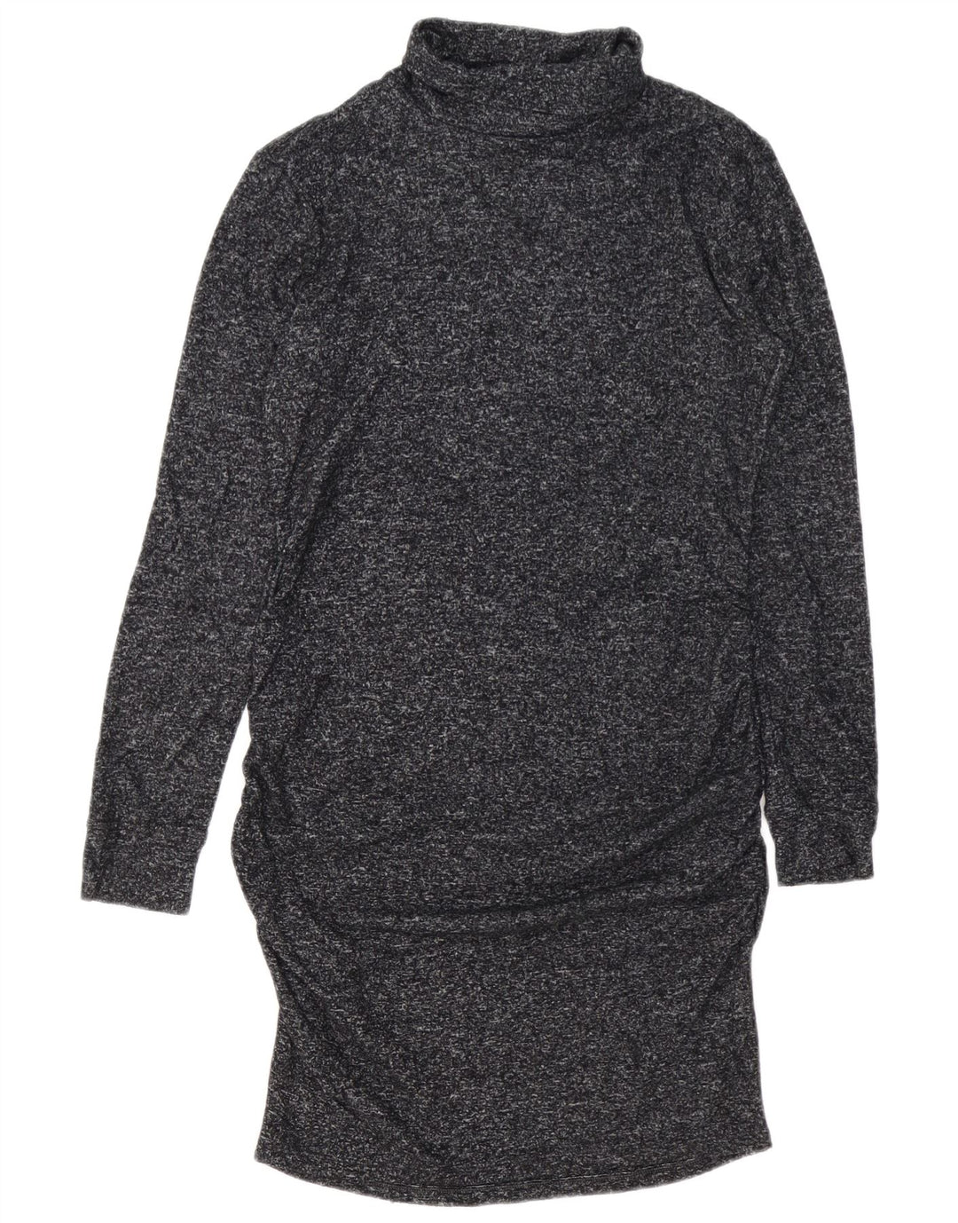 Athleta γυναικείο φόρεμα με ρολό λαιμόκοψη UK 14 Medium Navy Blue Flecked Rayon