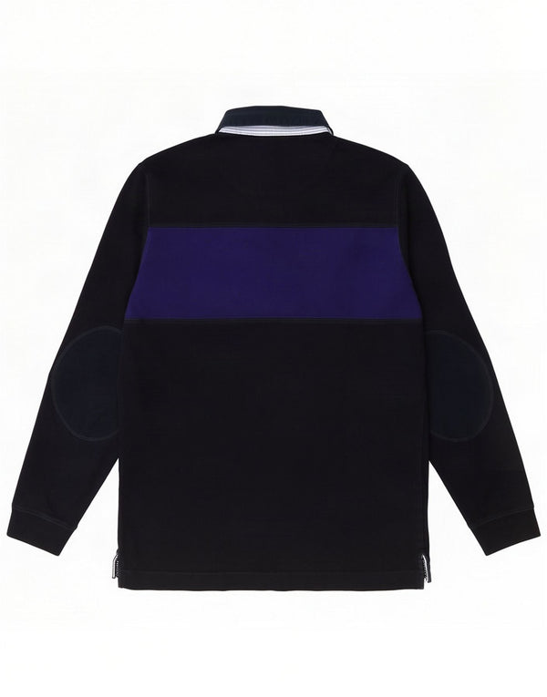 Ανδρικό μακρυμάνικο μπλουζάκι πόλο Massimo Dutti Medium Navy Blue Colorblock