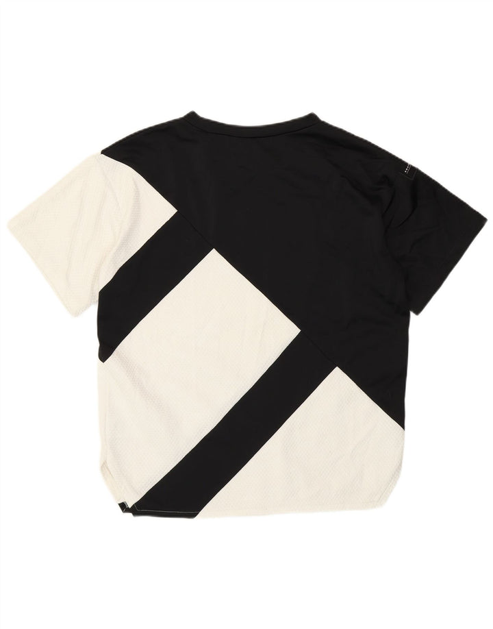 Γυναικείο T-Shirt ADIDAS Top UK 12 Medium Black Colourblock Polyester