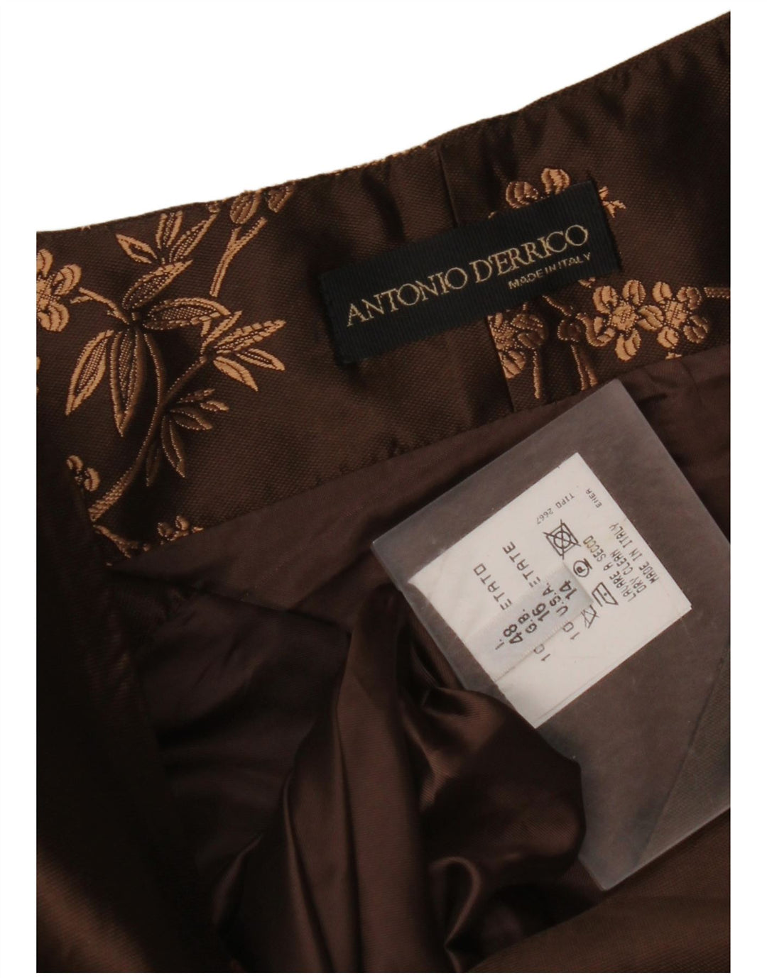 ANTONIO D'ERRICO Γυναικεία Crop Μπλούζα Τοπ UK 16 Large Brown Floral