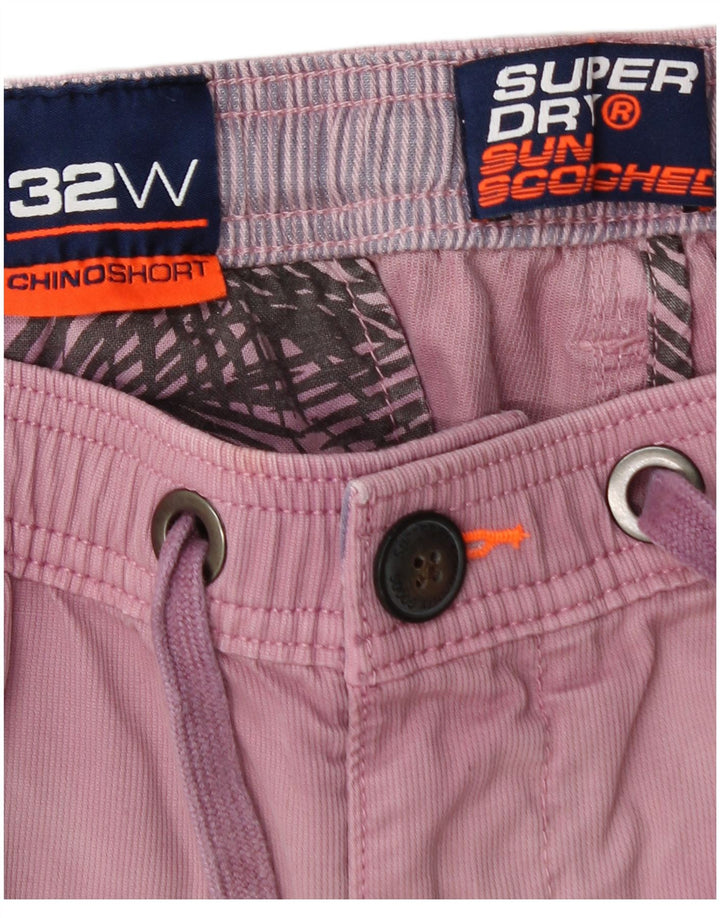 Ανδρικό σορτς chino Superdry W32 από μεσαίο ροζ βαμβακερό