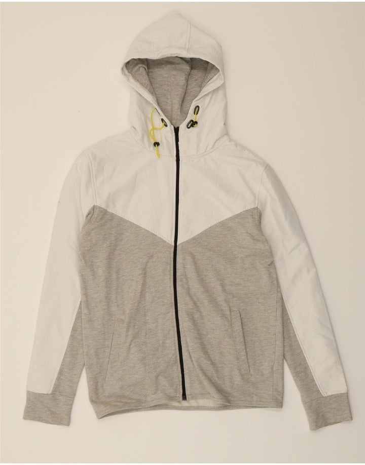 CHARRO Mens Zip Hoodie Sweater Medium Grey Colourblock Acrylic Vintage Charro and Second-Hand Charro from Messina Hembry 