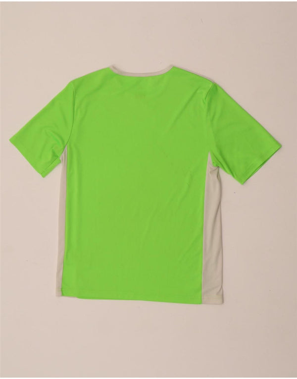 Adidas Girls Climalite T-Shirt Top 13-14 Years Large Green Colourblock