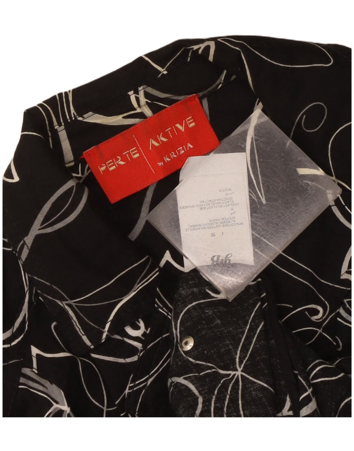 Perte από την Krizia Γυναικείο μπλέιζερ με 3 κουμπιά UK 12 Medium Black Floral