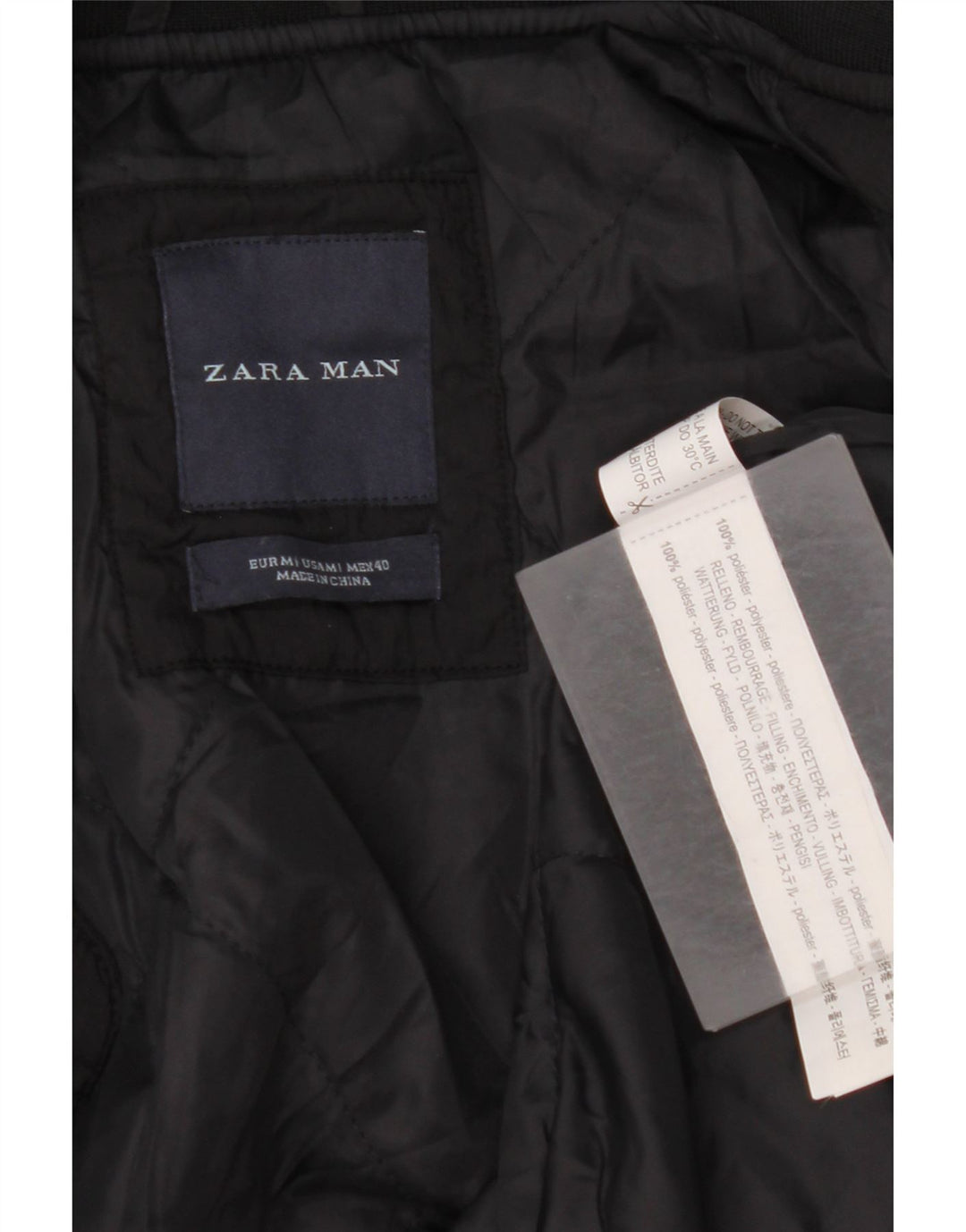 Ανδρικό μπουφάν ZARA Bomber UK 38 Medium Black Polyester