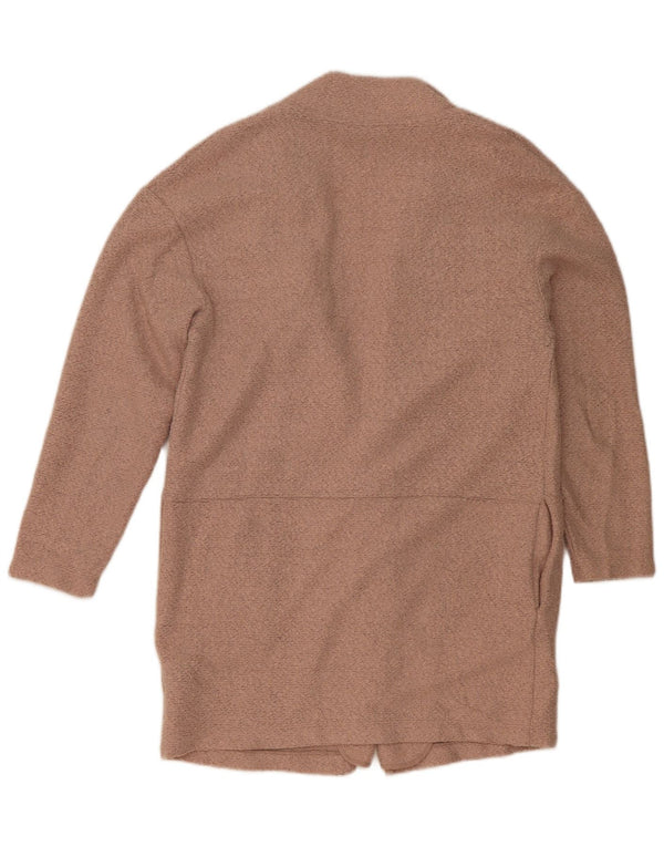 Marks & Spencer Γυναικείο Longline ανοιχτό πουλόβερ ζακέτα UK 12 Medium Pink
