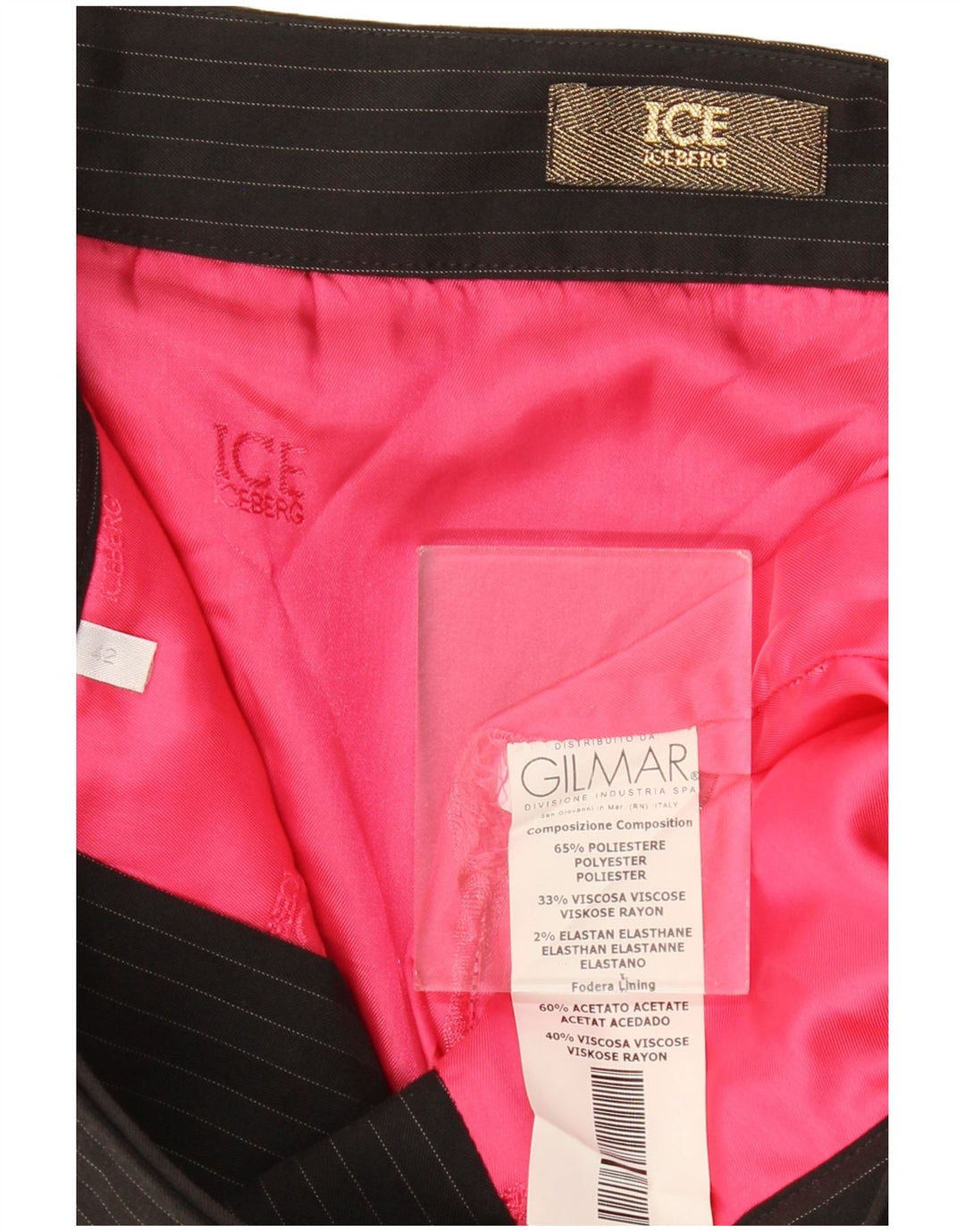 Iceberg Γυναικεία Φούστα Wrap IT 42 Medium W32 Μαύρη ρίγα πολυεστέρας