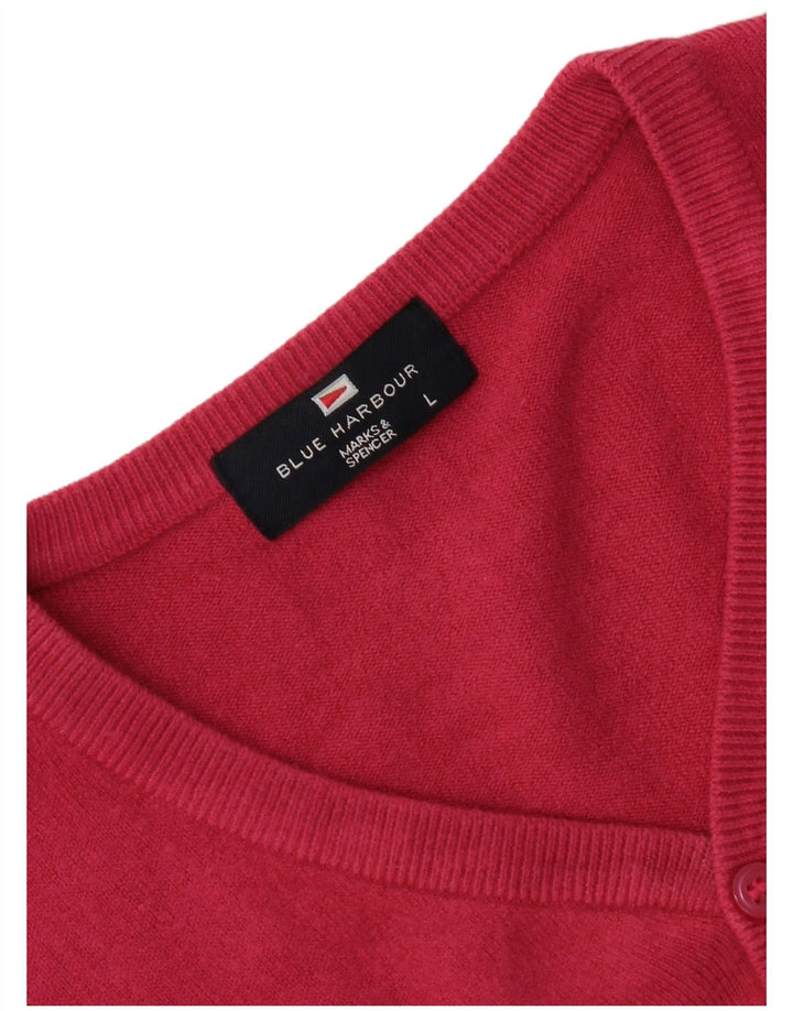 Marks & Spencer Γυναικείο πουλόβερ με λαιμόκοψη με V λαιμόκοψη UK 16 μεγάλο ροζ