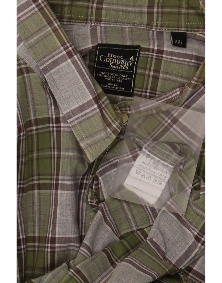 Best Company Ανδρικό Πουκάμισο 2XL Green Check Cotton