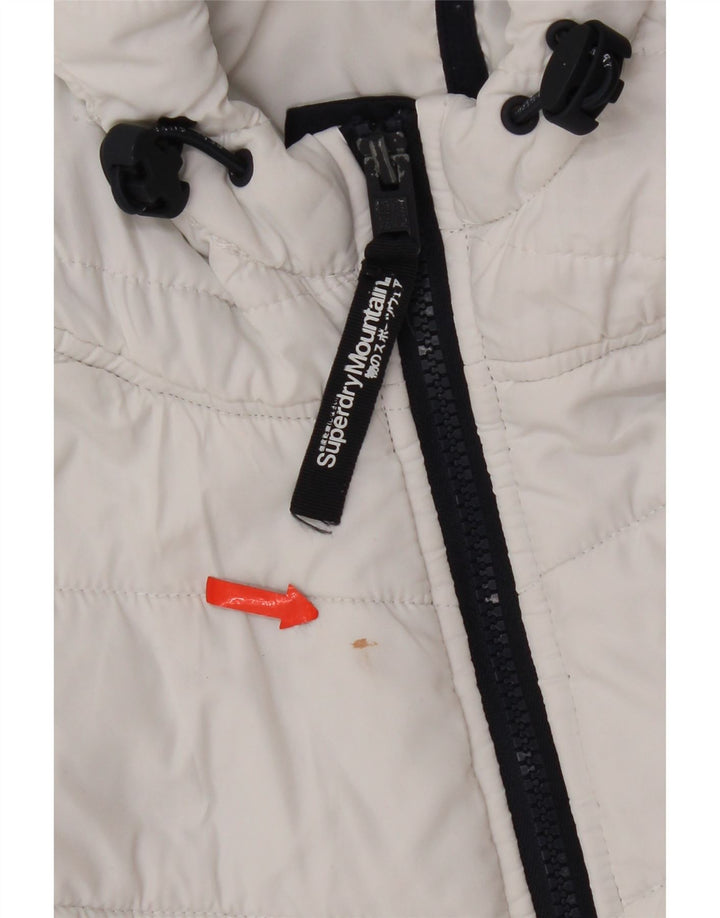 Γυναικείο μπουφάν με κουκούλα Superdry UK 8 Small White Colourblock