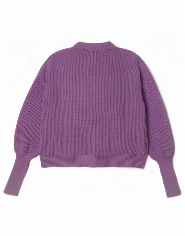 Marks & Spencer Γυναικείο πουλόβερ Crop Cardigan UK 14 Medium Purple Viscose