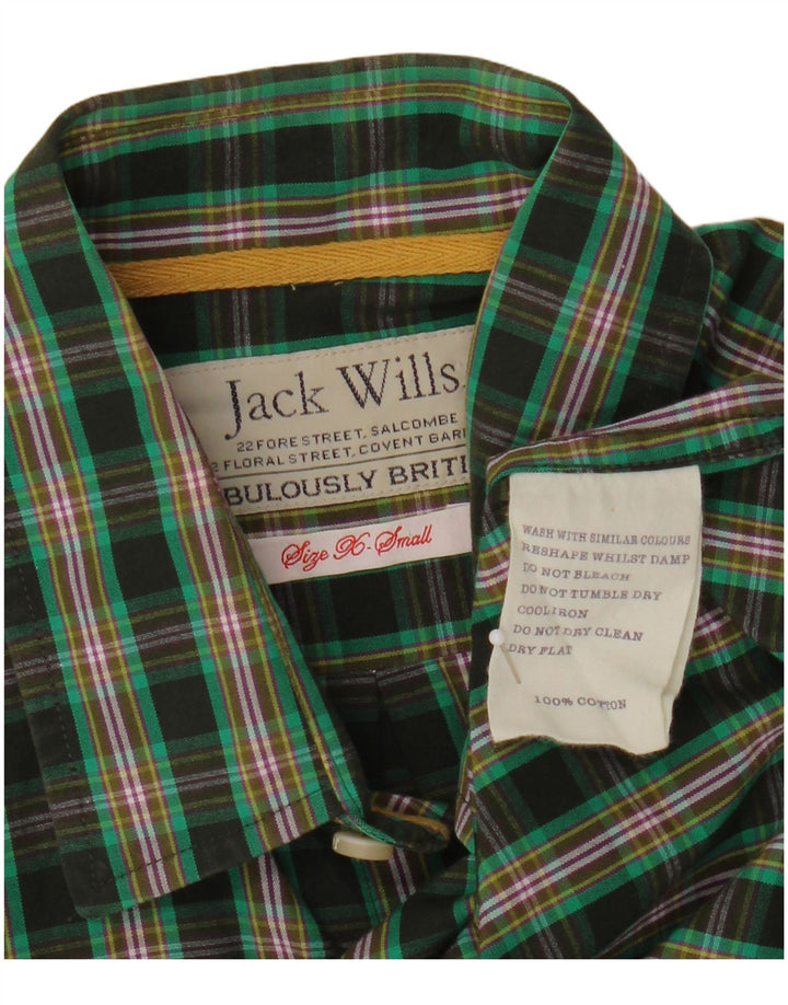 Jack Wills Ανδρικό πουκάμισο XS Πράσινο βαμβακερό καρό