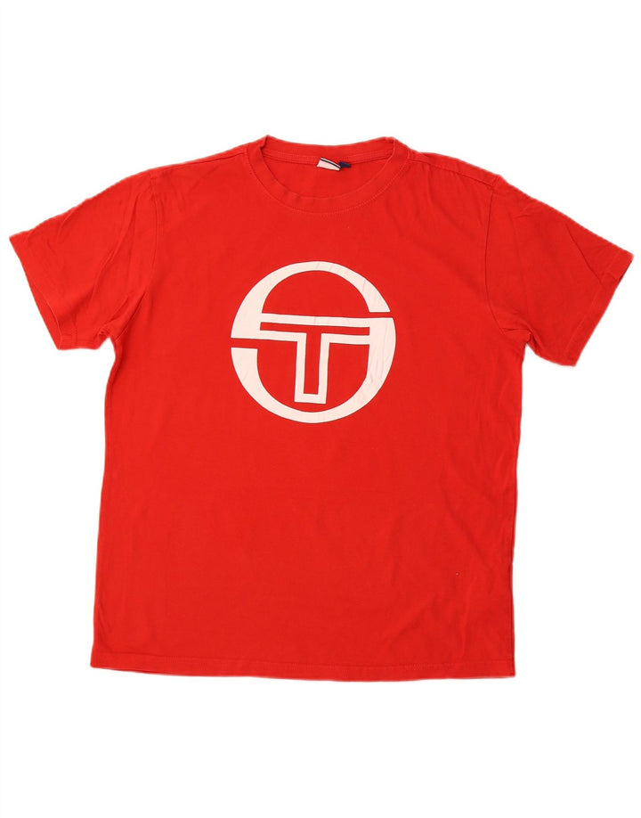 Sergio Tacchini Ανδρικό γραφικό T-Shirt Top μεγάλο κόκκινο βαμβακερό
