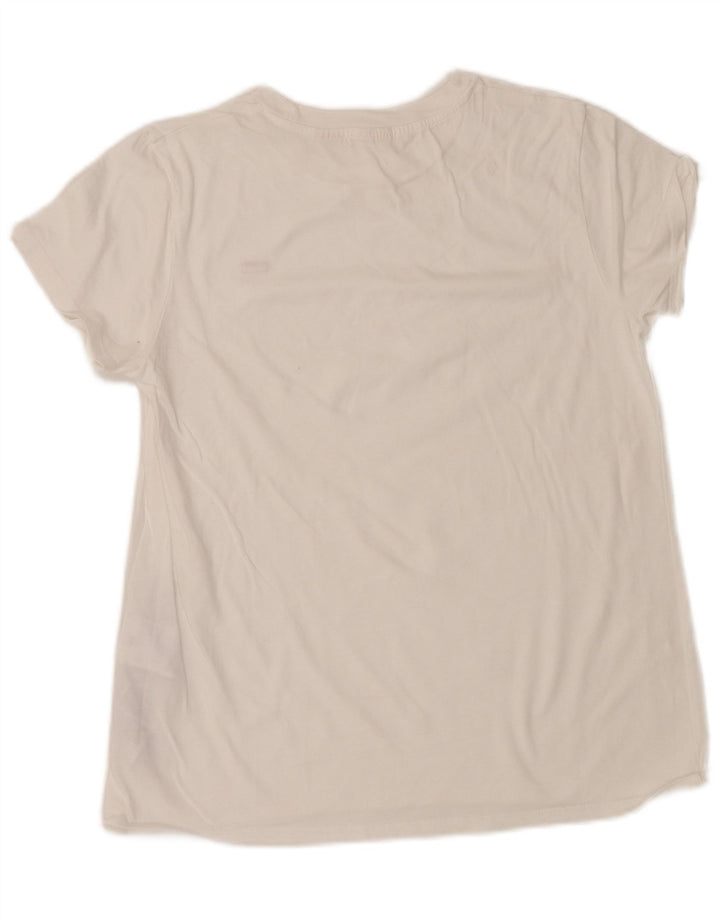 LEVI'S Womens T-Shirt Top UK 12 Medium White Cotton