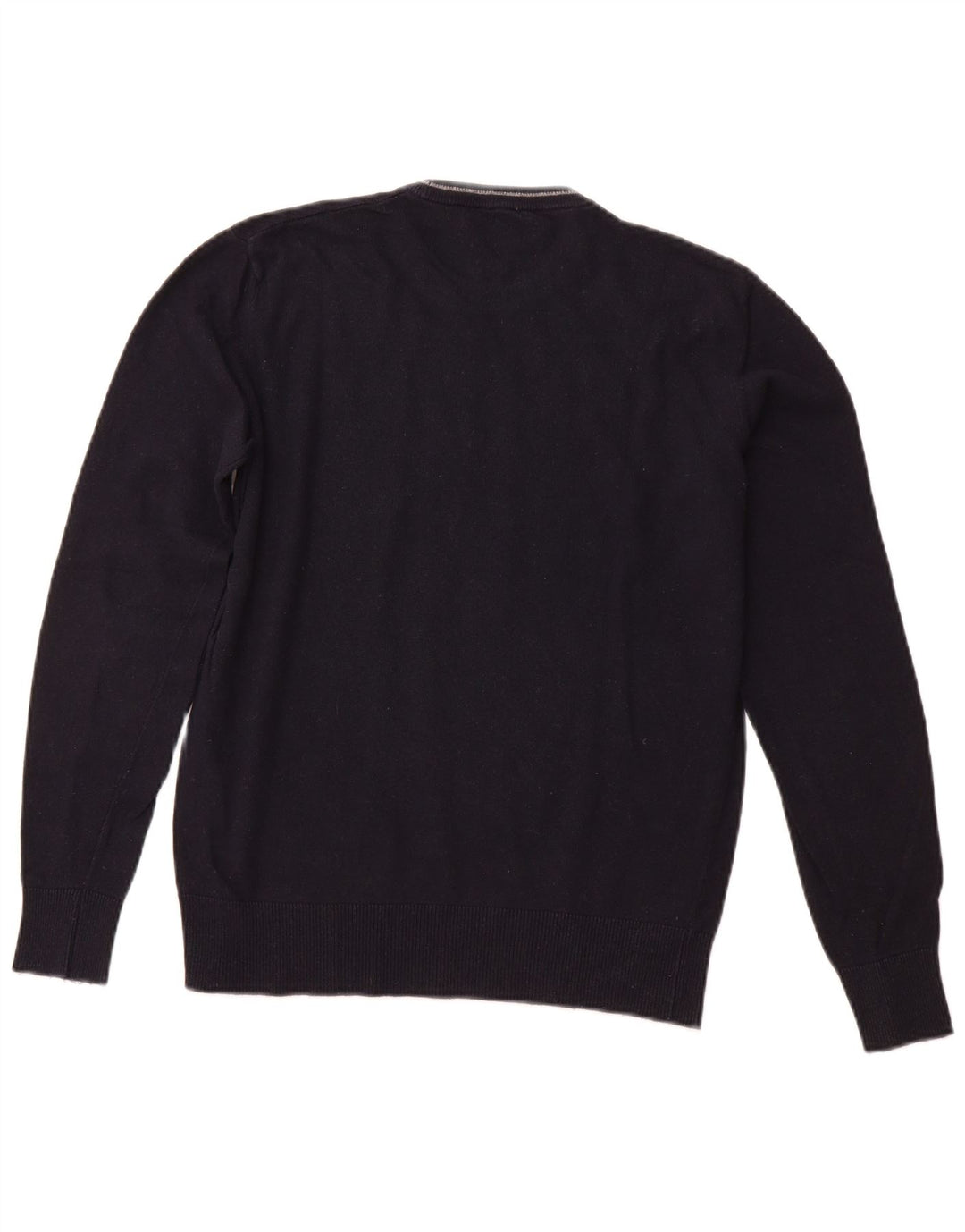 ARMANI JEANS Ανδρικό πουλόβερ με λαιμόκοψη με μεσαίο ναυτικό μπλε βισκόζη