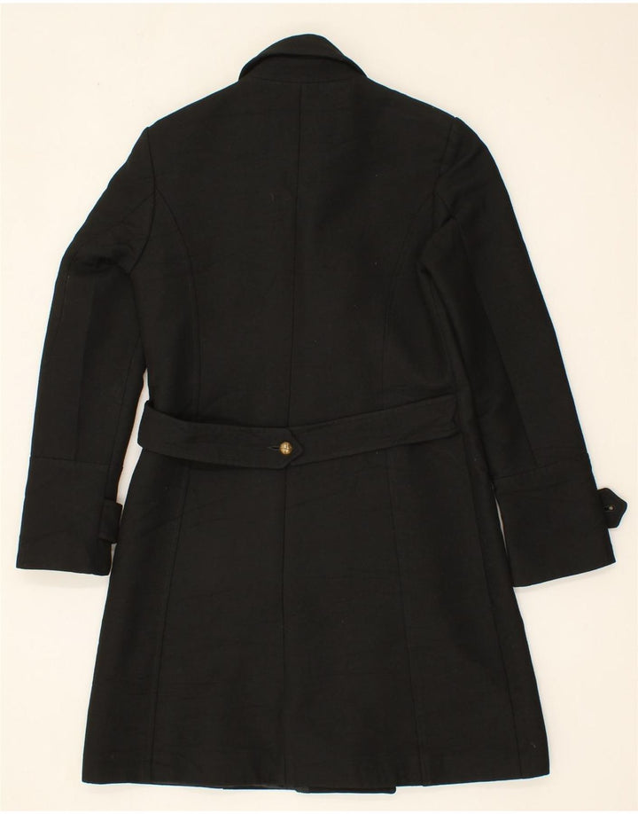 VINTAGE Womens Double Breasted Coat UK 8 Small Black Viscose Vintage Vintage and Second-Hand Vintage from Messina Hembry 