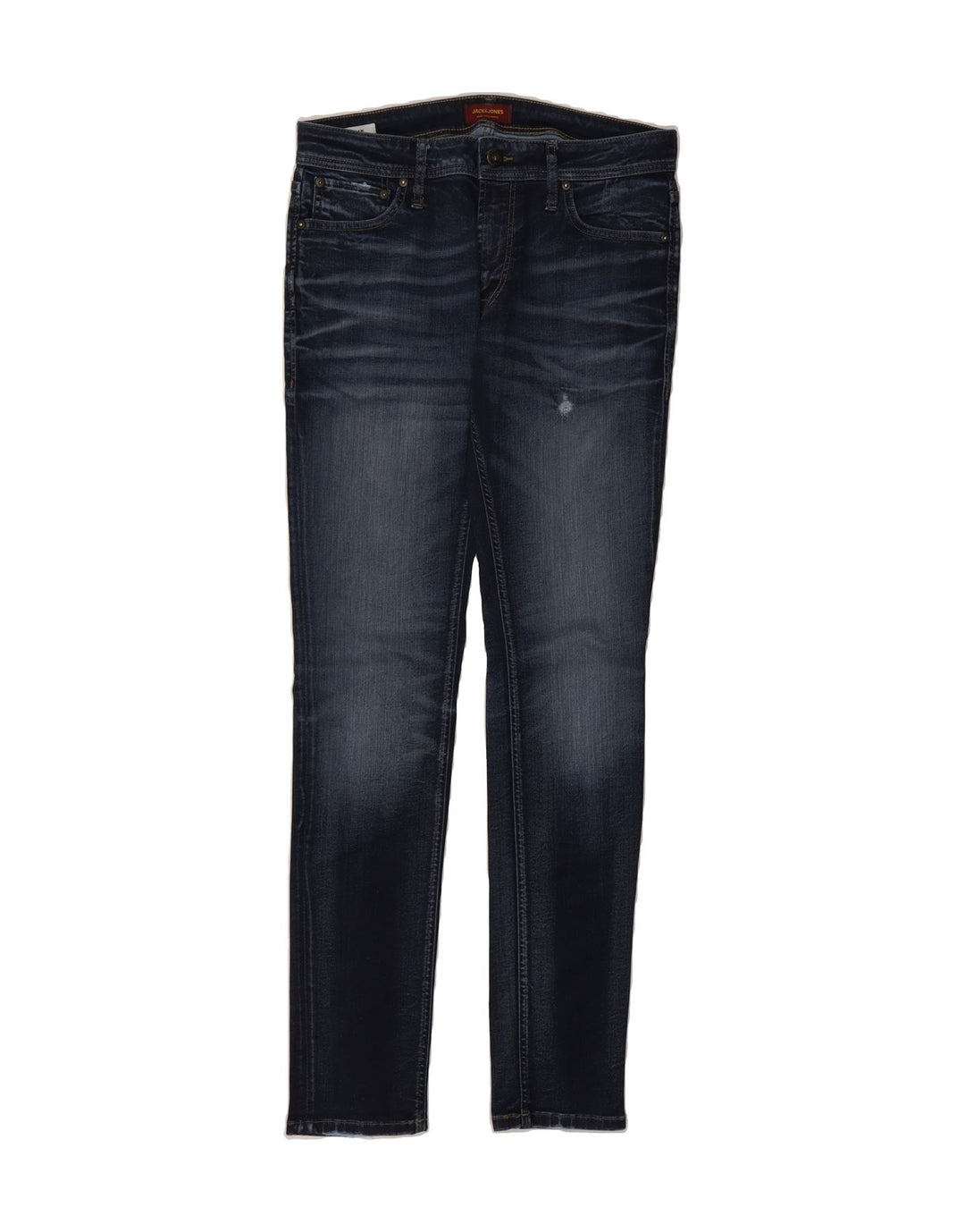 JACK & JONES Mens Slim Jeans W32 L33 Navy Blue Cotton Vintage Jack & Jones and Second-Hand Jack & Jones from Messina Hembry 