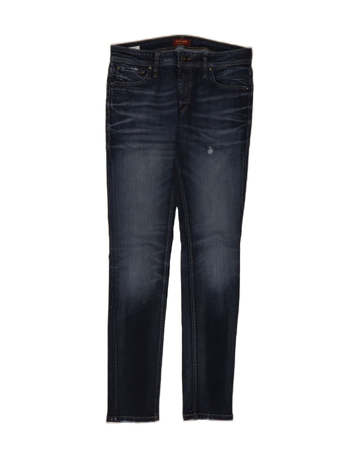 JACK & JONES Mens Slim Jeans W32 L33 Navy Blue Cotton Vintage Jack & Jones and Second-Hand Jack & Jones from Messina Hembry 
