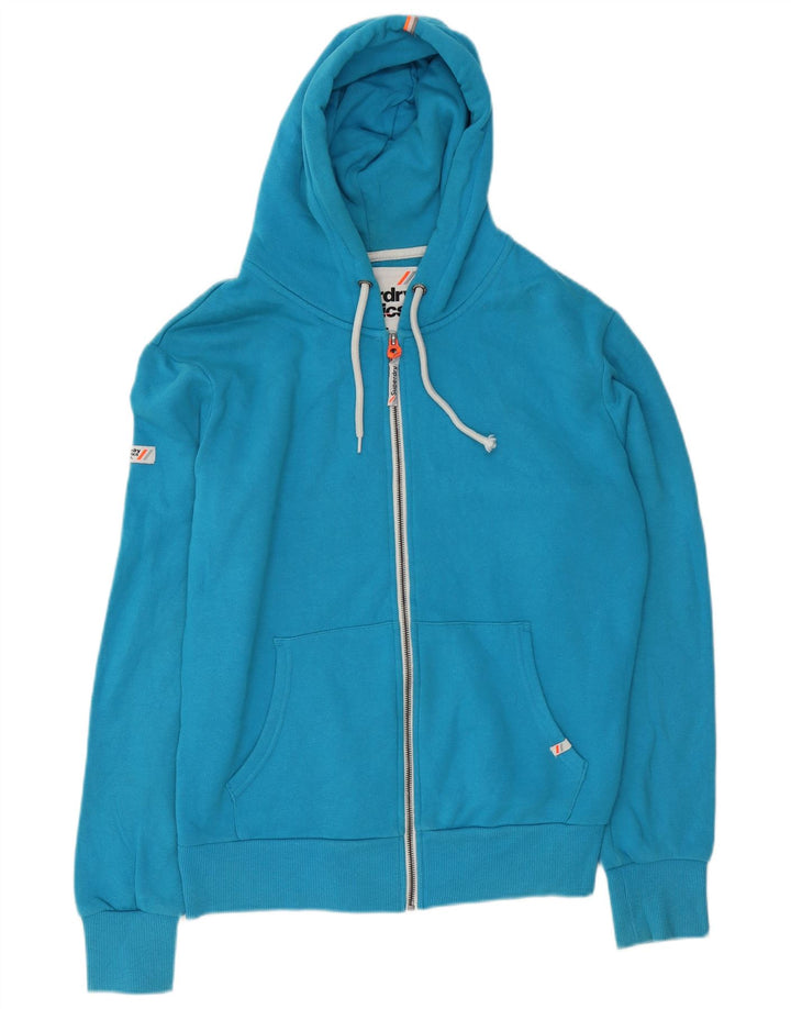 Ανδρικό πουλόβερ με κουκούλα με φερμουάρ Superdry μεγάλο μπλε βαμβακερό