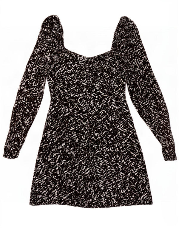 Zara Γυναικείο Mini Off Shoulder φόρεμα UK 6 XS Black Spotted