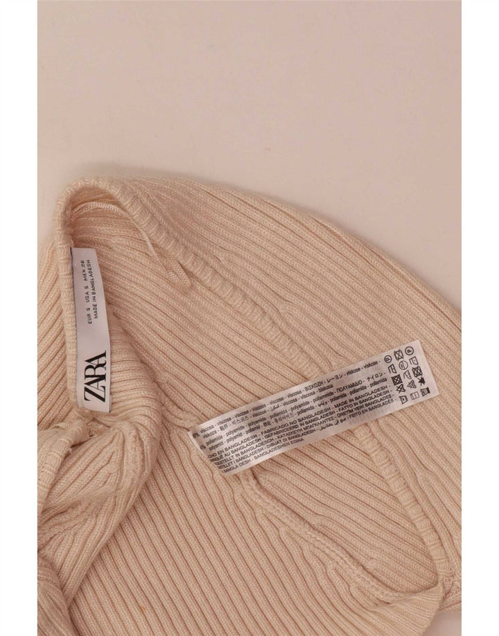 Zara Γυναικείο Bolero Top UK 8 Small Beige Viscose
