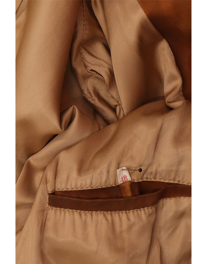 Vintage Ανδρικό Suede Bomber Jacket IT 48 Medium Brown