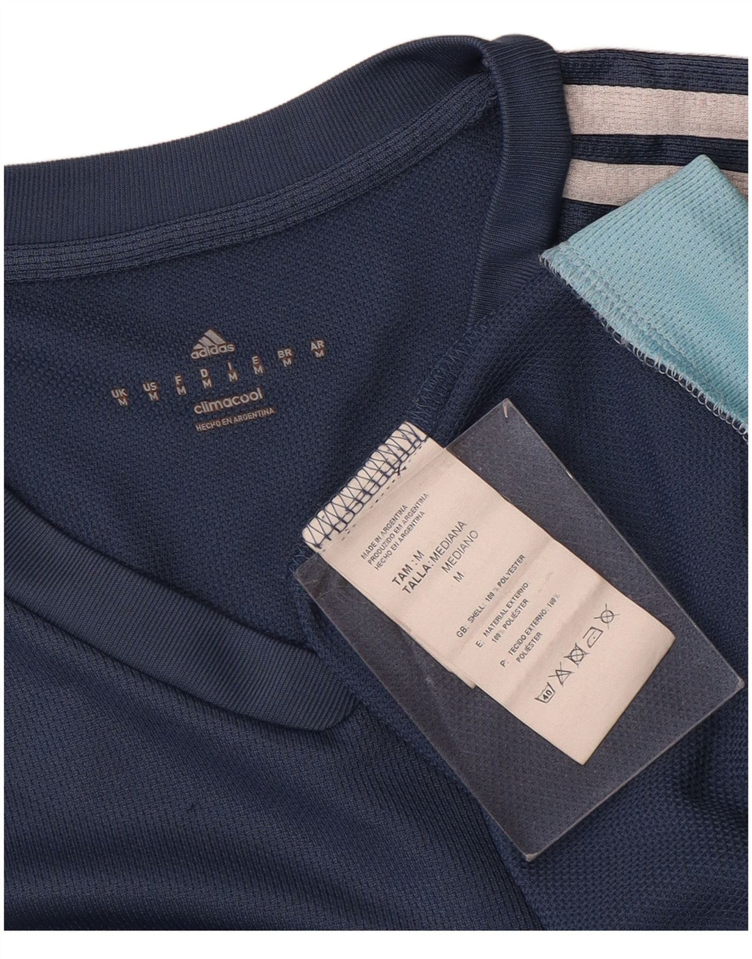 Ανδρικό T-Shirt Climalite Adidas Top Medium Navy Blue Colorblock Πολυεστέρας