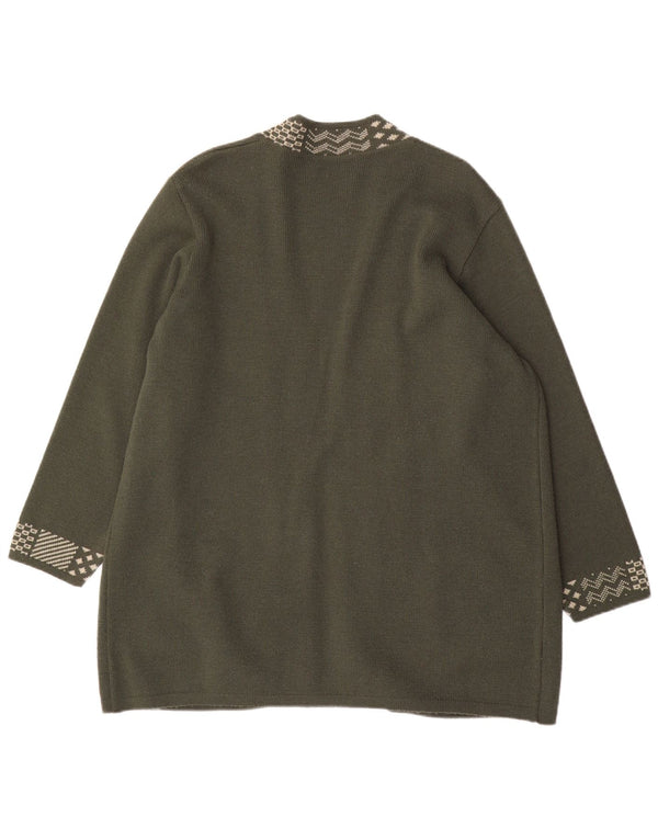 Γυναικείο πουλόβερ ζακέτα Longline Grazia US 18 2XL Χακί μαλλί