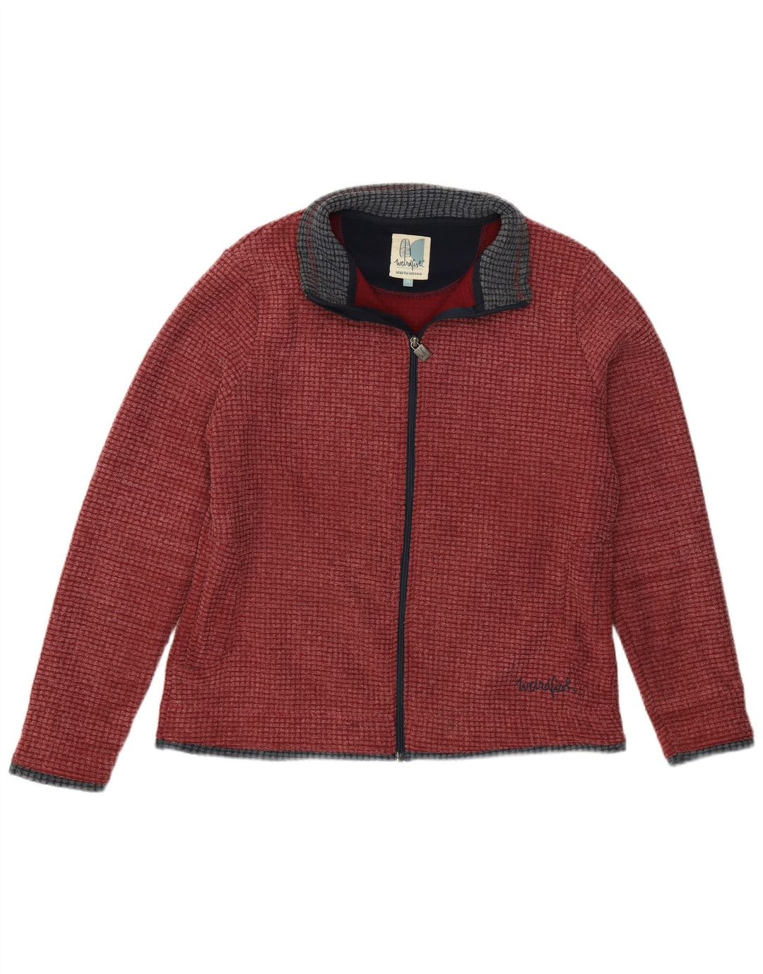 Weird Fish Γυναικείο Fleece Jacket UK 14 Large Burgundy Polyester