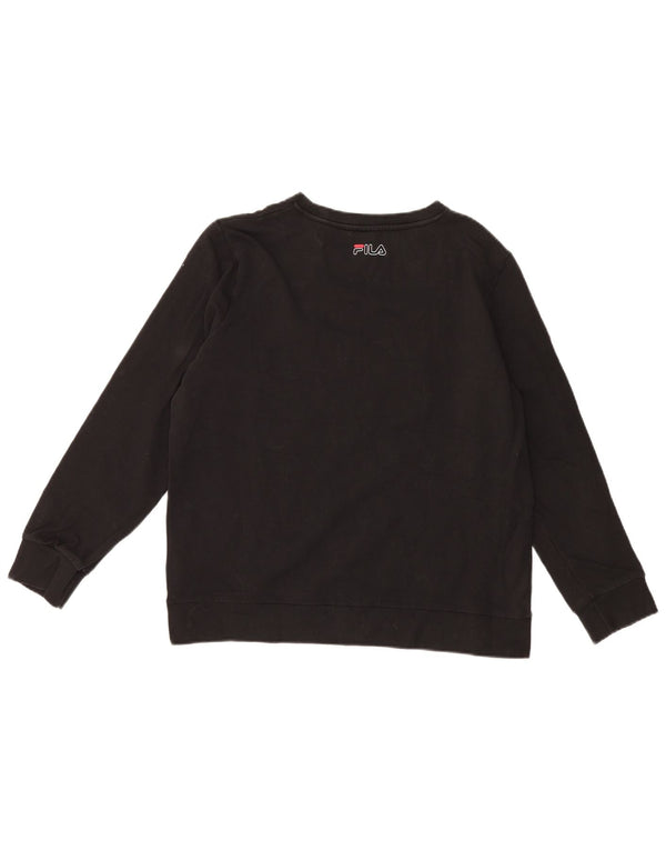 Fila Γυναικείο Γραφικό Φούτερ Jumper UK 14 μεγάλο μαύρο βαμβακερό
