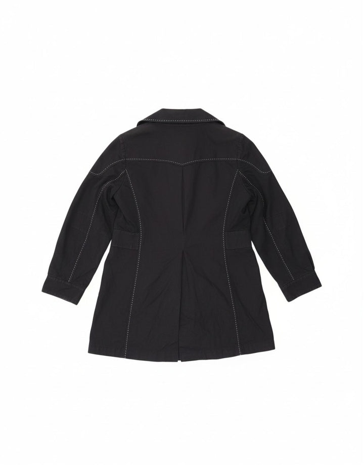 LUISA SPAGNOLI Womens Utility Jacket IT 44 Medium Navy Blue Cotton