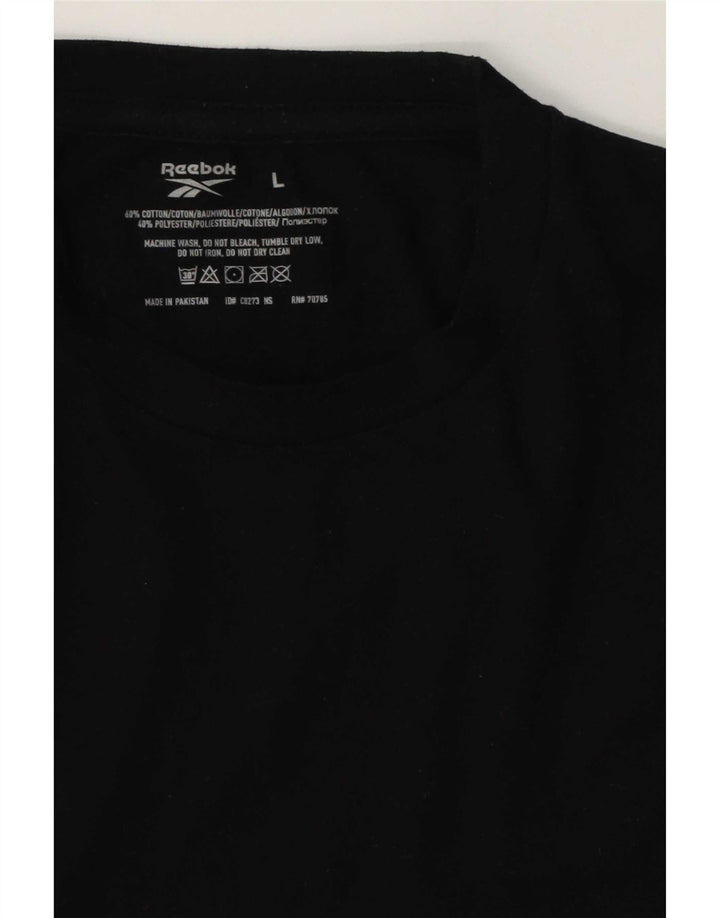 Ανδρικό T-Shirt Reebok Top μεγάλο μαύρο βαμβακερό